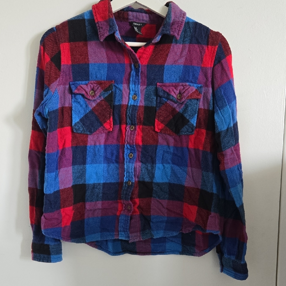 Forever 21 Red and Blue Checkered Shirt